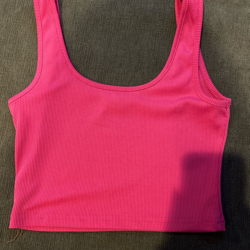 SHEIN Hot Pink Ribbed Top